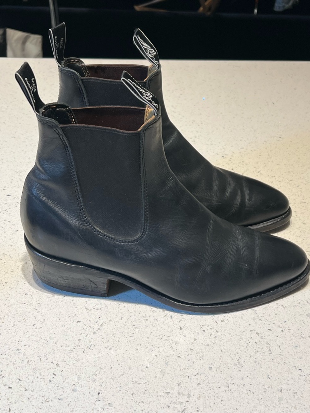 R.M Williams Black Leather Chelsea Boots